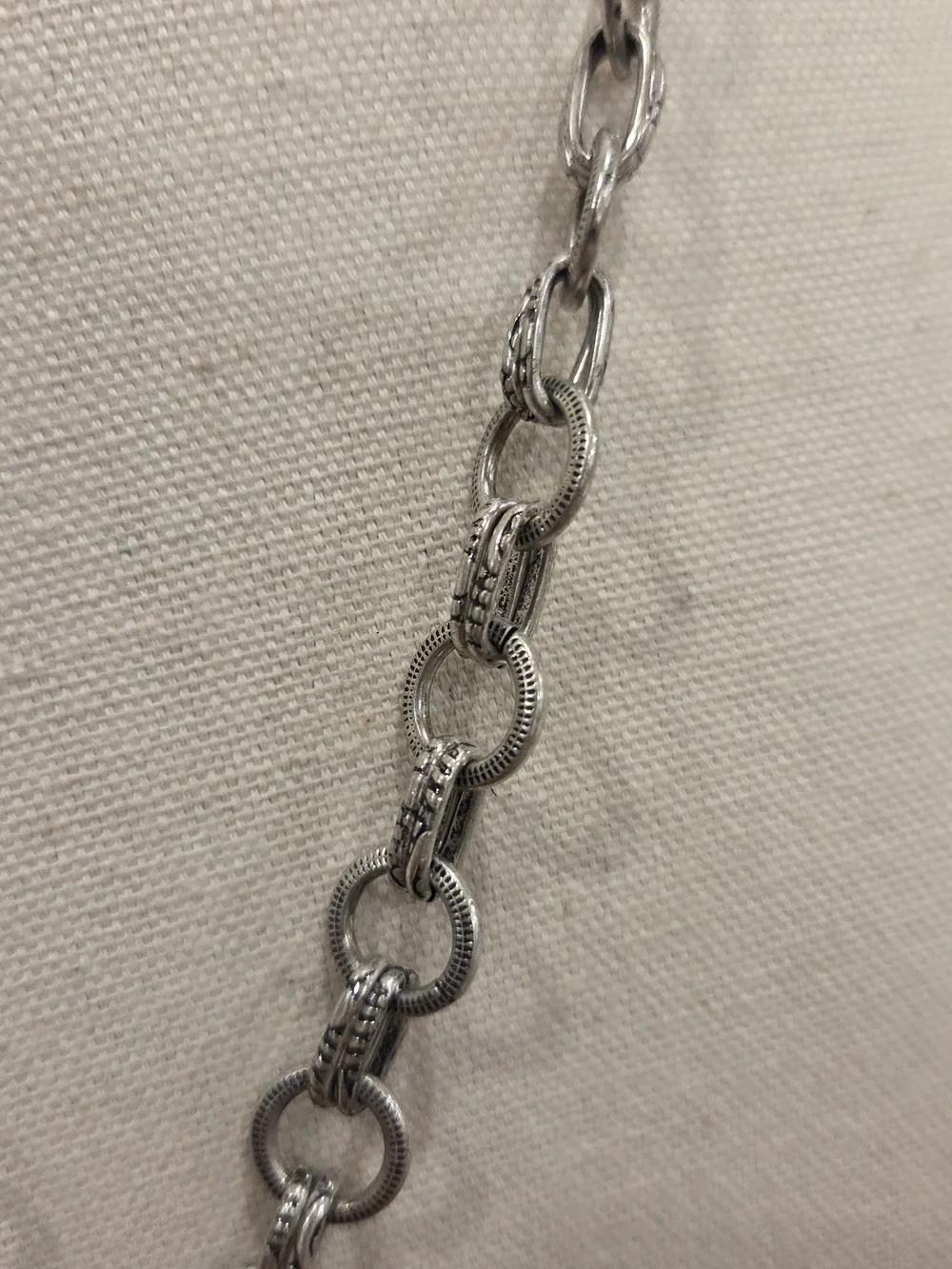Chico's Silver-Tone Floral Cross and Charm Pendant Necklace
